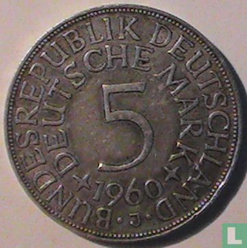 Germany 5 mark 1960 (J) - Image 1