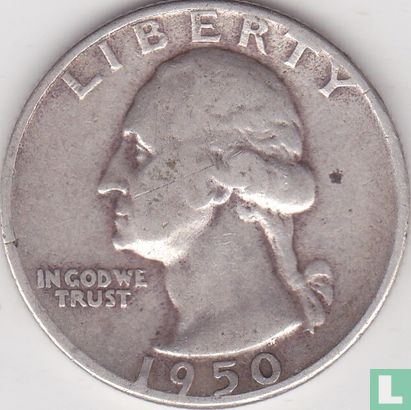 États-Unis ¼ dollar 1950 (sans lettre) - Image 1