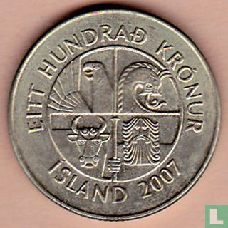 IJsland 100 krónur 2007 - Afbeelding 1