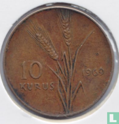Turkey 10 kurus 1969 - Image 1