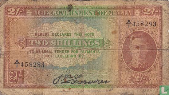 2 shillings Malta 1942 - Image 1