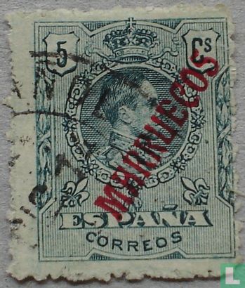 King Alfonso XIII,  with overprint