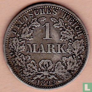 Duitse Rijk 1 mark 1893 (A) - Afbeelding 1