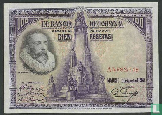 Espagne 100 Pesetas 1928 - Image 1
