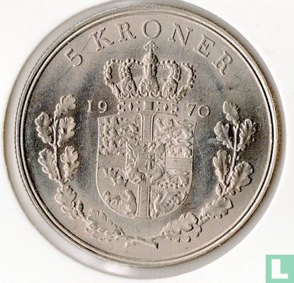 Denemarken 5 kroner 1970 - Afbeelding 1