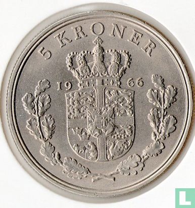 Denemarken 5 kroner 1966 - Afbeelding 1