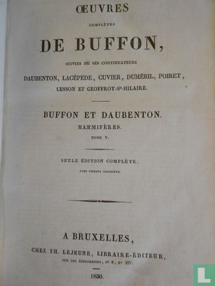 Oeuvres complètes de Buffon Tome V - Afbeelding 3