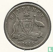 Australië 6 pence 1946 - Afbeelding 1