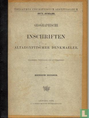 Geographische Inschriften Altaegyptischer Denkmaler - Afbeelding 1