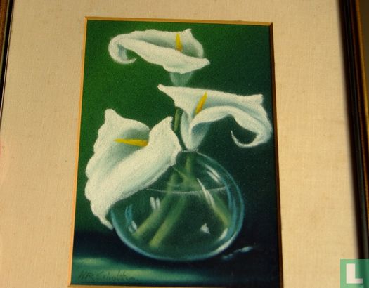 Arums in glass vase - Image 2