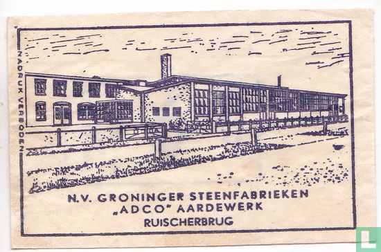 N.V. Groninger Steenfabrieken "Adco" Aardewerk    - Image 1