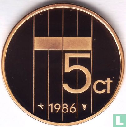 Nederland 5 cent 1986 (PROOF) - Afbeelding 1