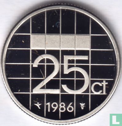Netherlands 25 cents 1986 (PROOF) - Image 1
