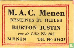 M.A.C. Menen - Burton Justin