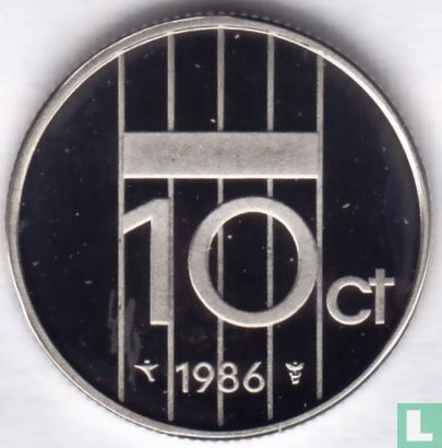 Netherlands 10 cents 1986 (PROOF) - Image 1