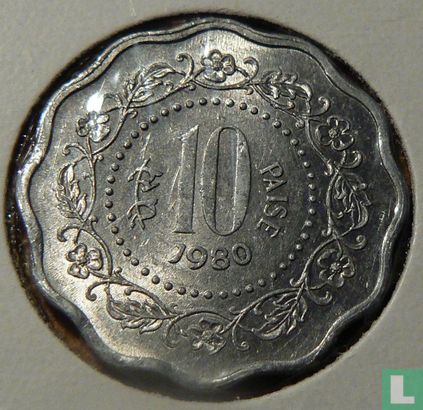 India 10 paise 1980 (Calcutta - type 3) - Image 1