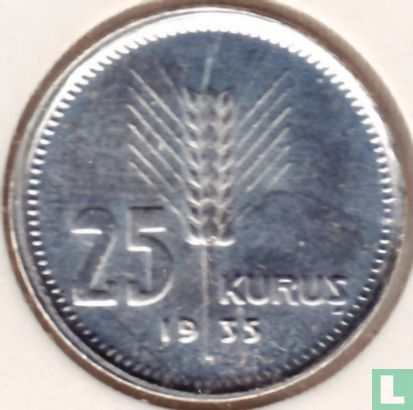 Turkije 25 kurus 1935 (PROOF) - Image 1