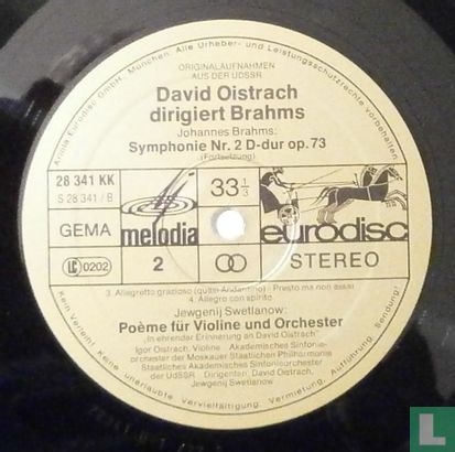 David Oistrach dirigiert Brahms - Afbeelding 3