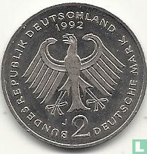 Duitsland 2 mark 1992 (J - Ludwig Erhard) - Afbeelding 1