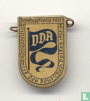 VDA Volksgenosse hilf! Winterhilfswerk des Deutschen Volkes 1933-34