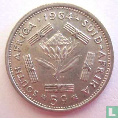 Afrique du Sud 5 cents 1964 - Image 1