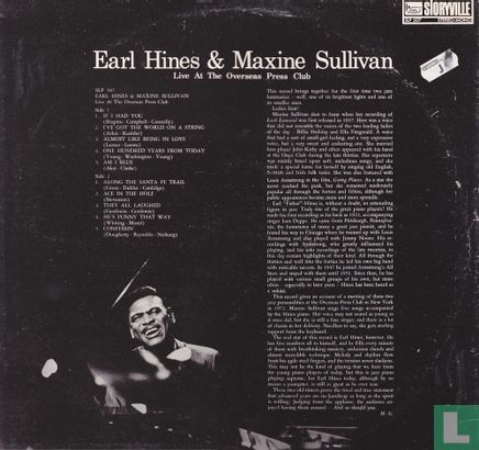 Earl Hines & Maxine Sullivan Live at the Overseas Press-Club - Afbeelding 2