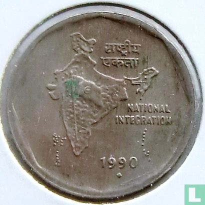 Inde 2 roupies 1990 (Bombay) - Image 1