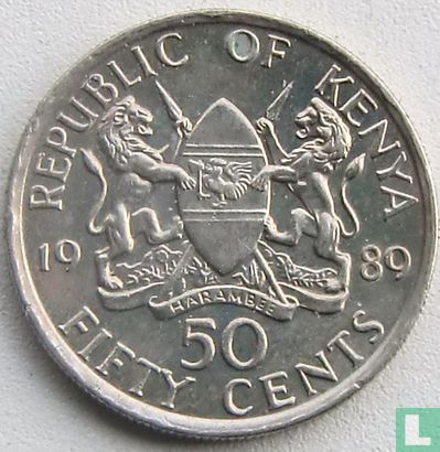 Kenia 50 cents 1989 - Afbeelding 1