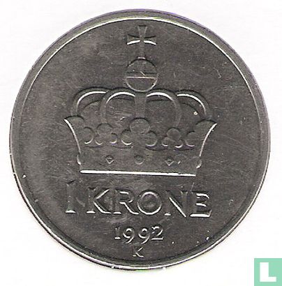 Norwegen 1 Krone 1992 - Bild 1