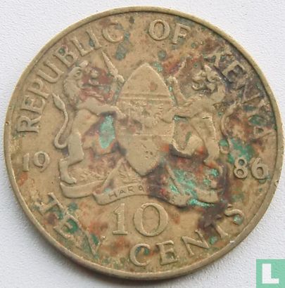 Kenia 10 cents 1986 - Afbeelding 1