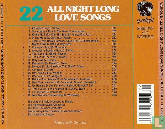 22 All Night Long Love Songs - Afbeelding 2