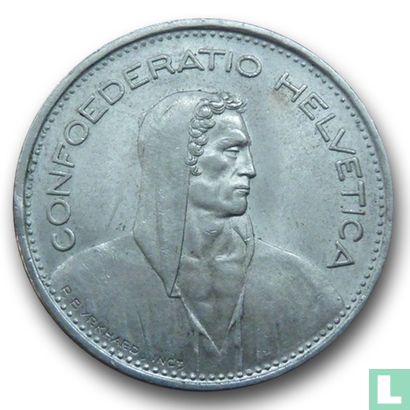 Zwitserland 5 francs 1948 - Afbeelding 2