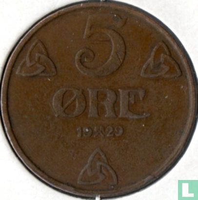 Norwegen 5 Øre 1929 - Bild 1