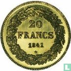 Belgique 20 francs 1841 - Image 1