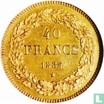 België 40 francs 1834 (muntslag) - Afbeelding 1