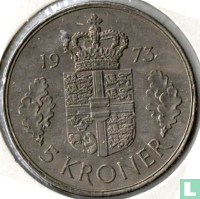 Denemarken 5 kroner 1973 (smalle rand) - Afbeelding 1