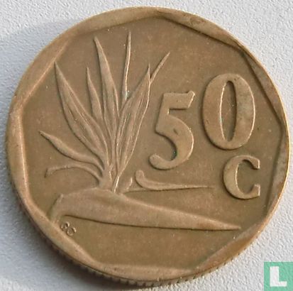 Afrique du Sud 50 cents 1992 - Image 2