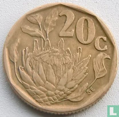 Afrique du Sud 20 cents 1992 - Image 2