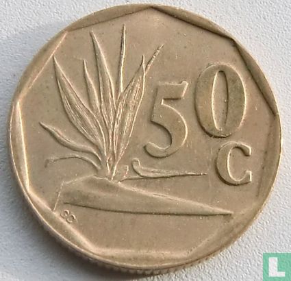 Afrique du Sud 50 cents 1994 - Image 2