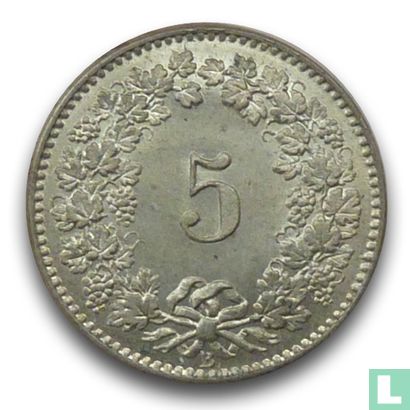 Suisse 5 rappen 1872 - Image 2