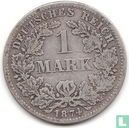 Empire allemand 1 mark 1874 (D) - Image 1