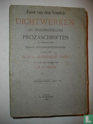 Joost van den Vondels Dichtwerken en oorspronkelijke Prozaschriften. X - Image 1