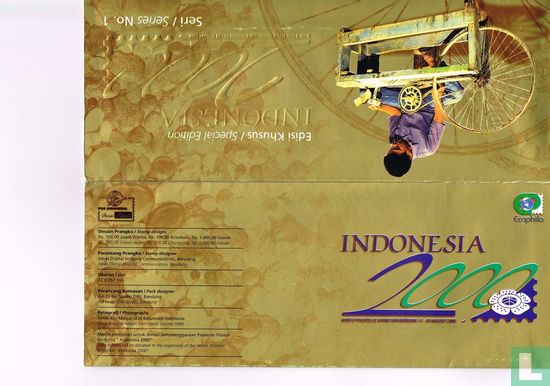 Int. postzegeltentoonstelling Indonesia 2000 - Afbeelding 2