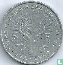 French Territory of the Afars and the Issas 5 francs 1975 - Image 2