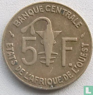 États d'Afrique de l'Ouest 5 francs 1989 - Image 2