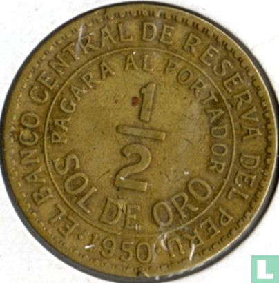 Pérou ½ sol de oro 1950 - Image 1