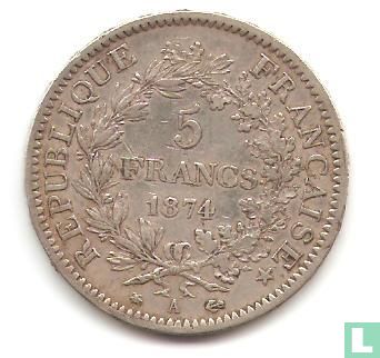 France 5 francs 1874 (A) - Image 1