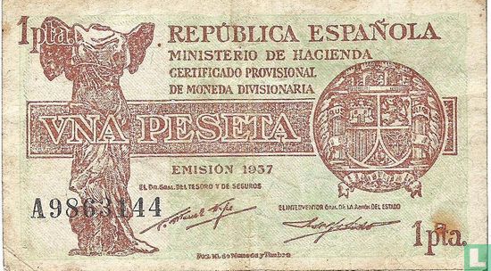 Spain 1 Peseta - Image 1