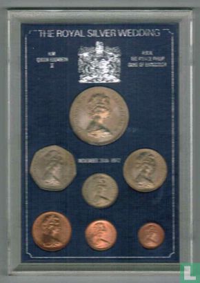 United Kingdom mint set 1972 (PROOF) "Royal silver Wedding" - Image 1