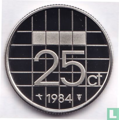Netherlands 25 cents 1984 (PROOF) - Image 1